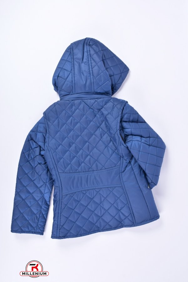 Куртка демісезонна для дівчинки (кол. Т. Синій) з плащової тканини Зріст в наявності : 146 арт.Флай