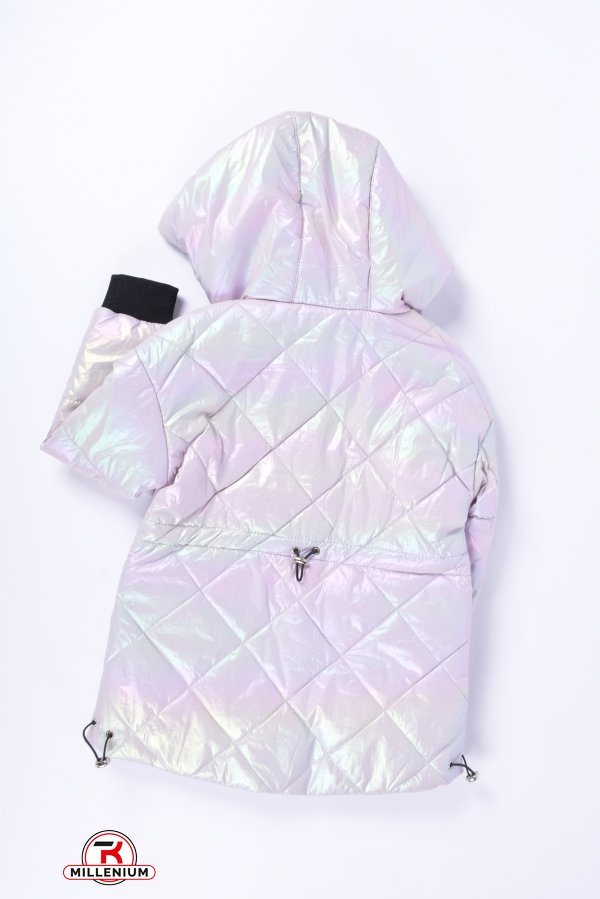 Куртка демисезонная для девочки(цв.серо-розовый) из плащевки Рост в наличии : 98, 110 арт.Эля