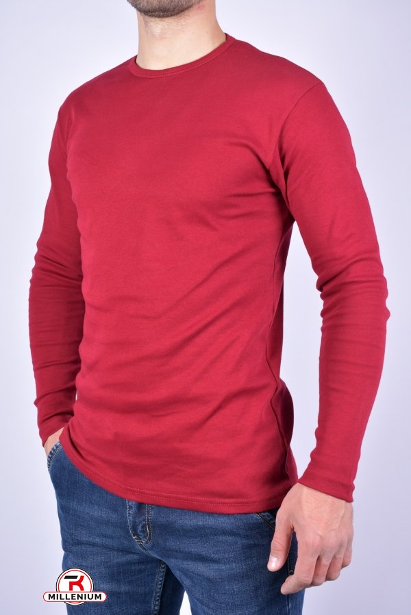 Футболка мужская с длинным рукавом (цв.бордовый) WILUSA (100%Cotton) Размеры в наличии : 44, 46 арт.630535