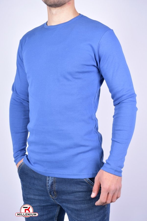 Футболка чоловіча з довгим рукавом (кол. синій) WILUSA (100% Cotton) Розміри в наявності : 44, 46, 48 арт.630535