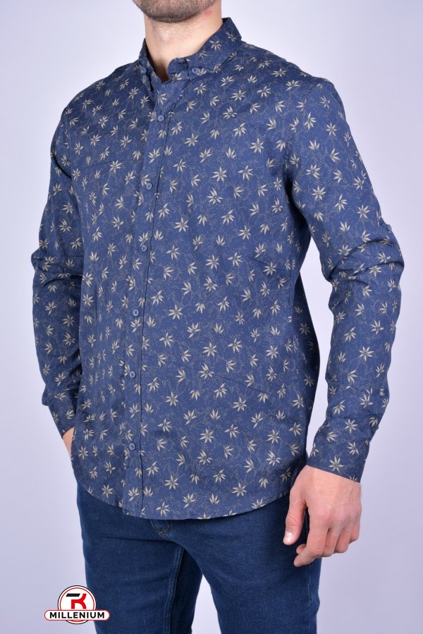 Рубашка мужская стрейчевая Slim Fit (цв.т.синий/хаки) "G-PORT" Размеры в наличии : 46, 52 арт.180