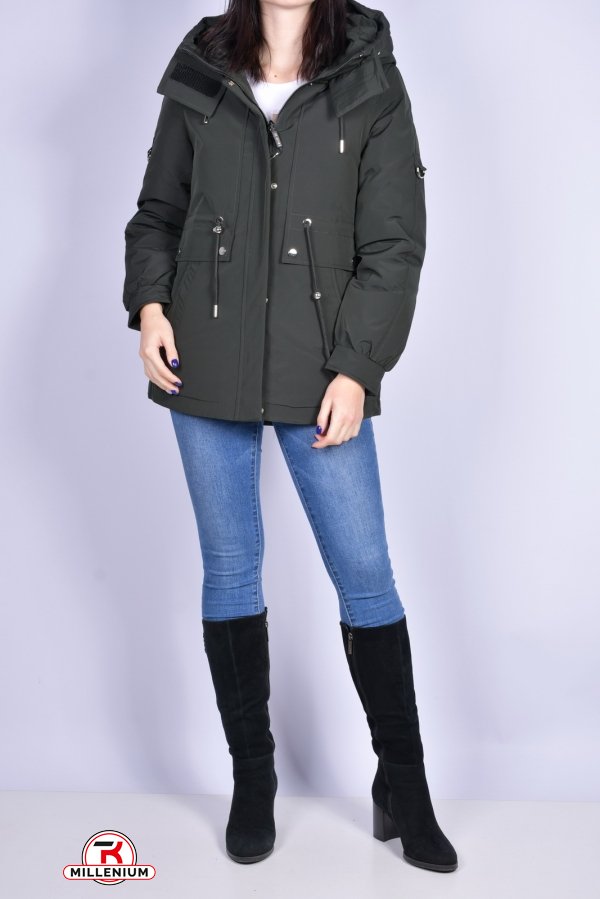Куртка жіноча (кол. Хакі) з плащової тканини зимова Розмір в наявності : 50 арт.703