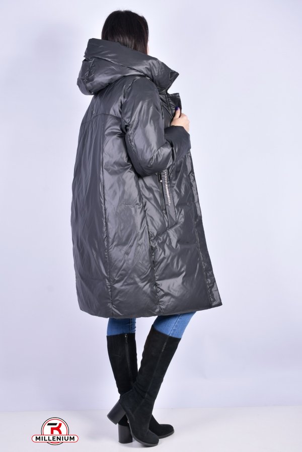 Пальто жіноче демісезонне з плащової тканини (кол. Чорний) Розміри в наявності : 50, 56 арт.B638