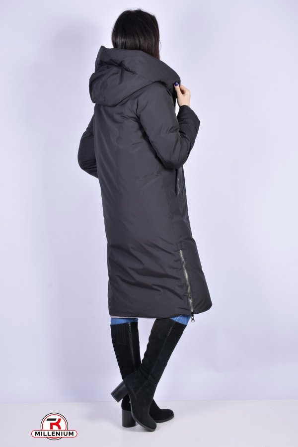 Пальто женское демисезонное (цв.черный/капучино) двухстороннее QARLEVAR Размер в наличии : 42 арт.265