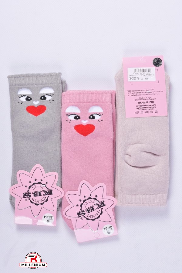 Носки махровые для девочки (9) KBS размер 32-34 арт.3-20172