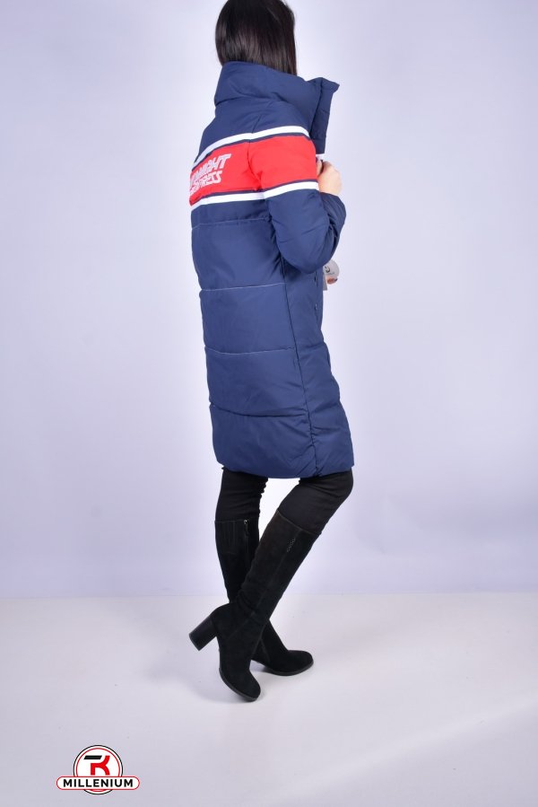 Пальто женское из плащёвки (цв.синий) "AAOWEELIA" зимнее Размеры в наличии : 44, 46 арт.68