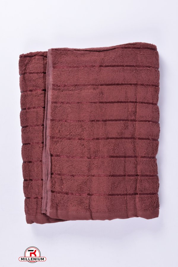 Полотенце сауна махровое (цв.т.коричневый) размер 90/160 см (вес 670 гр.) арт.9373