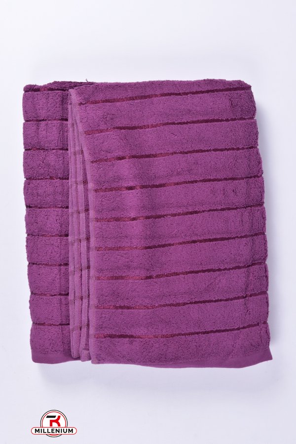 Полотенце сауна махровое (цв.фиолетовый) размер 90/160 см (вес 670 гр.) арт.9373