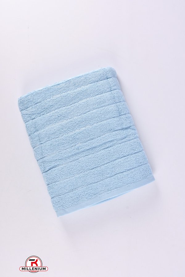 Полотенце сауна махровое (цв.голубой) размер 90/160 см (вес 670 гр.) арт.9373