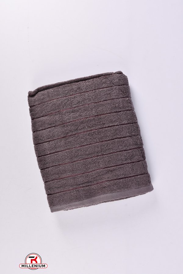 Полотенце сауна махровое (цв.т.серый) размер 90/160 см (вес 670 гр.) арт.9373