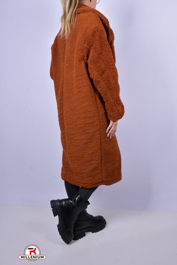 Пальто женское искусственный мех (цв.терракотовый) "QZ" Размер в наличии : 46 арт.219