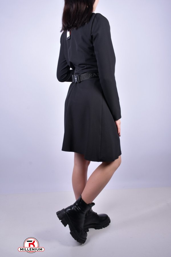 Платье женское стрейчевое (цв.черный) "PRADA" + сумка бананка Размер в наличии : 42 арт.3823