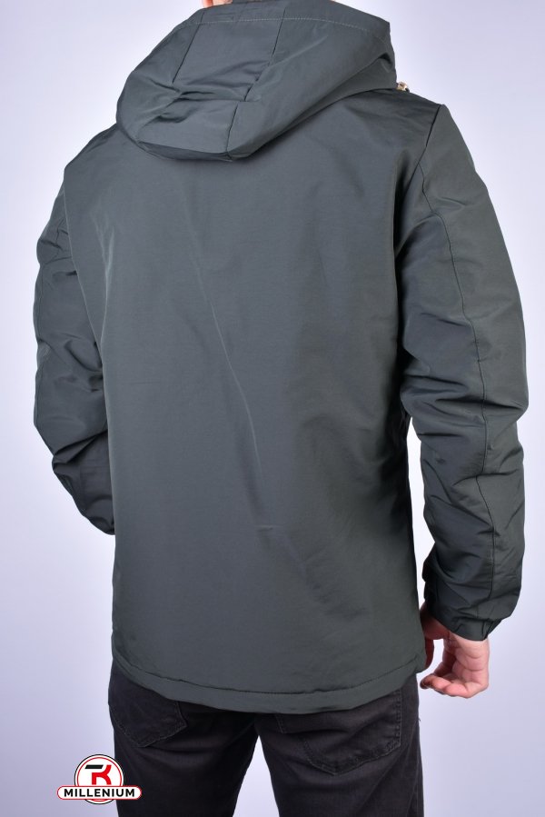 Куртка мужская демисезонная (двухсторонняя) (цв.т.зеленый) Размер в наличии : 44 арт.B23010