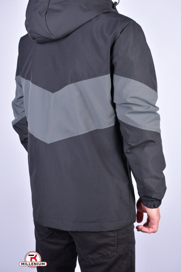 Куртка мужская из плащевки демисезонная (цв.черный/серый) "ATE" Размеры в наличии : 46, 48 арт.F-209