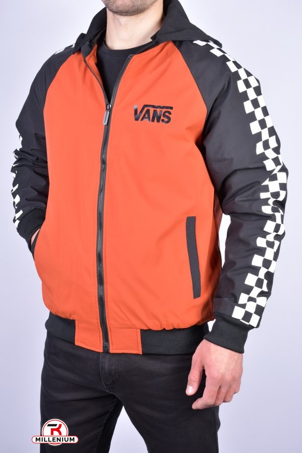 Куртка чоловіча з плащової тканини демісезонна (кол. теракотовий/чорний) "ATE" Розміри в наявності : 46, 54 арт.F-201