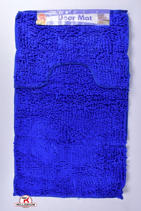 Коврик в ванную 2-ка (цв.т.синий) "Лапша" (микрофибра) размер 60/100 см. арт.MF5214