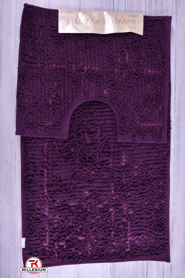 Коврик в ванную 2-ка (цв.фиолетовый) "Лапша" (микрофибра) размер 60/100 см. арт.MF5214