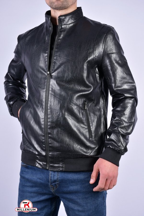 Куртка чоловіча зі шкірозамінника (кол. чорний) Розміри в наявності : 42, 44, 46 арт.16029