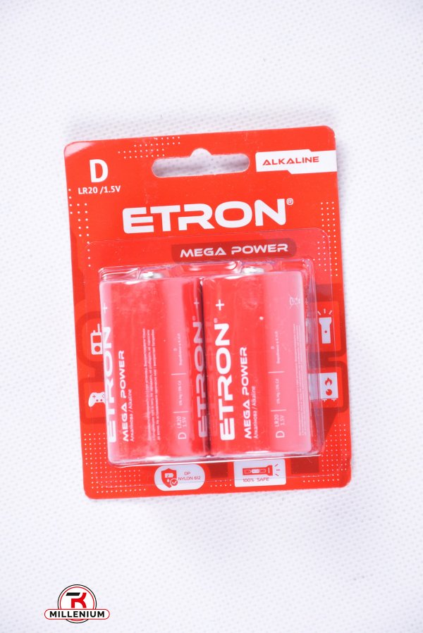 Батарейка на блістері Alkaline Mega Power,ETRON арт.D-LR20