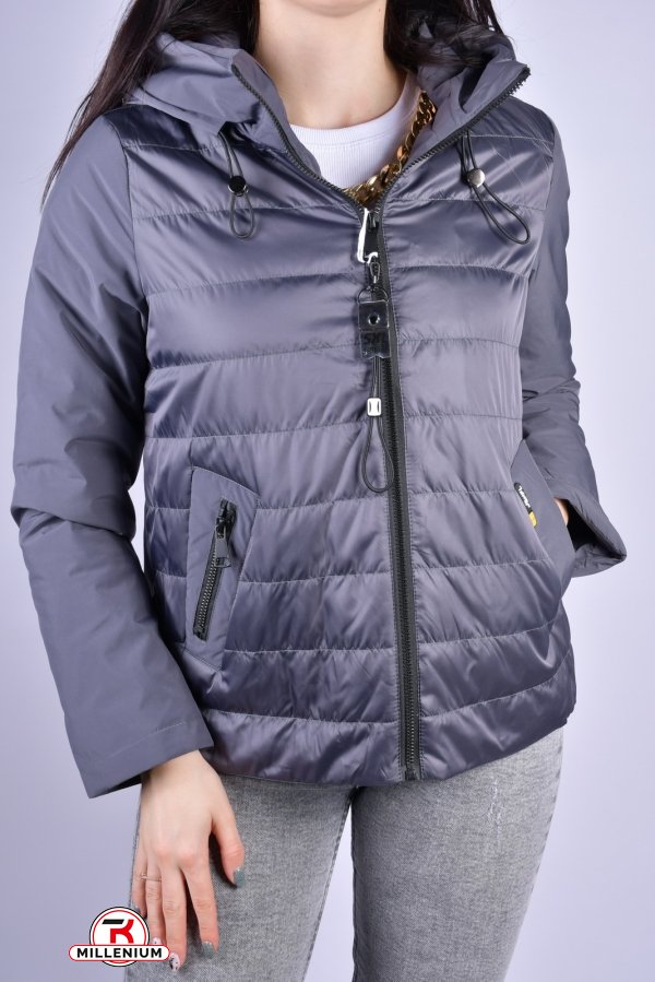 Куртка жіноча демісезонна (колір сірий) з плащівки "DS" Розмір в наявності : 42 арт.B3057