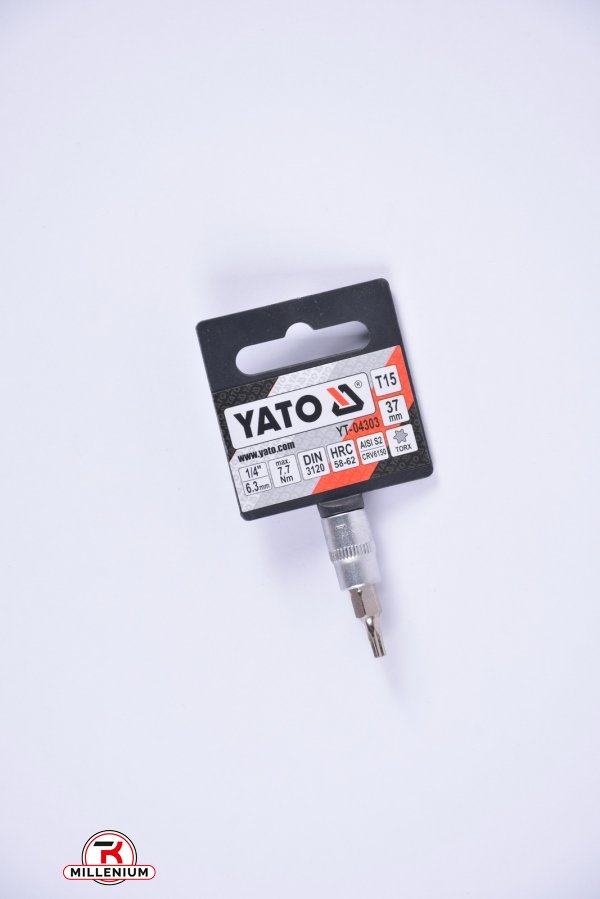 Головка торцева 1/4 YATO із насадкою "TORX" T15, L=37 мм арт.YT-04303