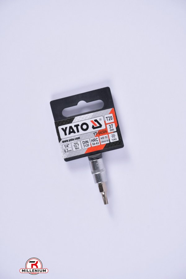 Головка торцовая 1/4 YATO с насадкой "TORX" T20, L=37 мм арт.YT-04304