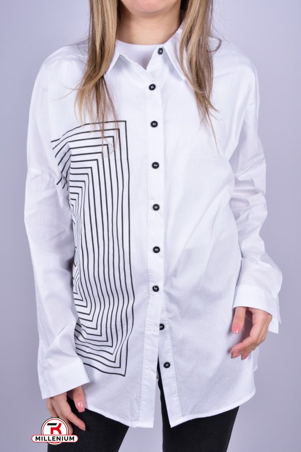 Рубашка женская (цв.белый) "QIANZHIDU" Размер в наличии : 42 арт.A230622