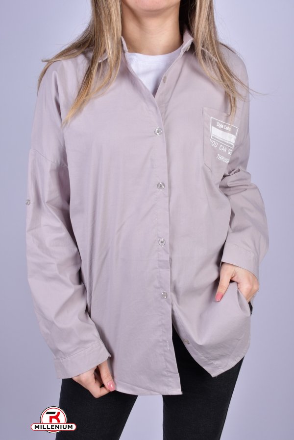 Рубашка женская (цв.св.серый) "QIANZHIDU" Размеры в наличии : 40, 42, 44 арт.A230682