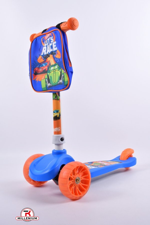 Самокат детский 3-х колёсный "HOT WHEELS" PU свет арт.LS2118