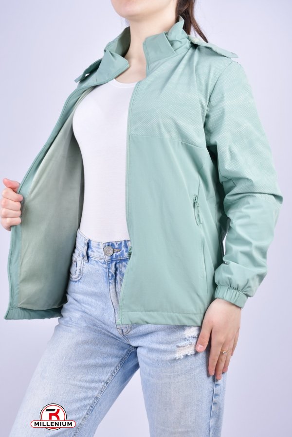 Куртка жіноча демісезонна (кол. м'яти) з плащової тканини (з велюром в середині) Розмір в наявності : 40 арт.87666