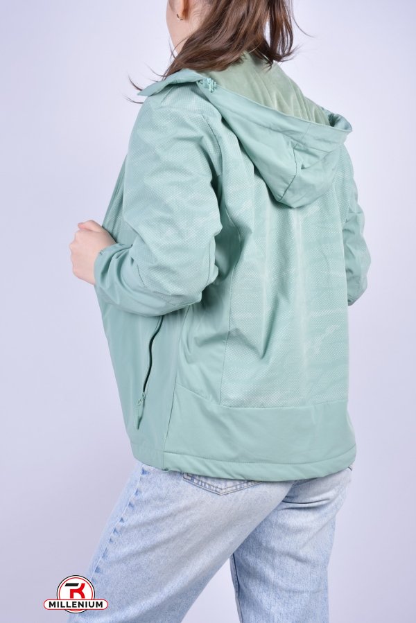 Куртка жіноча демісезонна (кол. м'яти) з плащової тканини (з велюром в середині) Розмір в наявності : 40 арт.87666