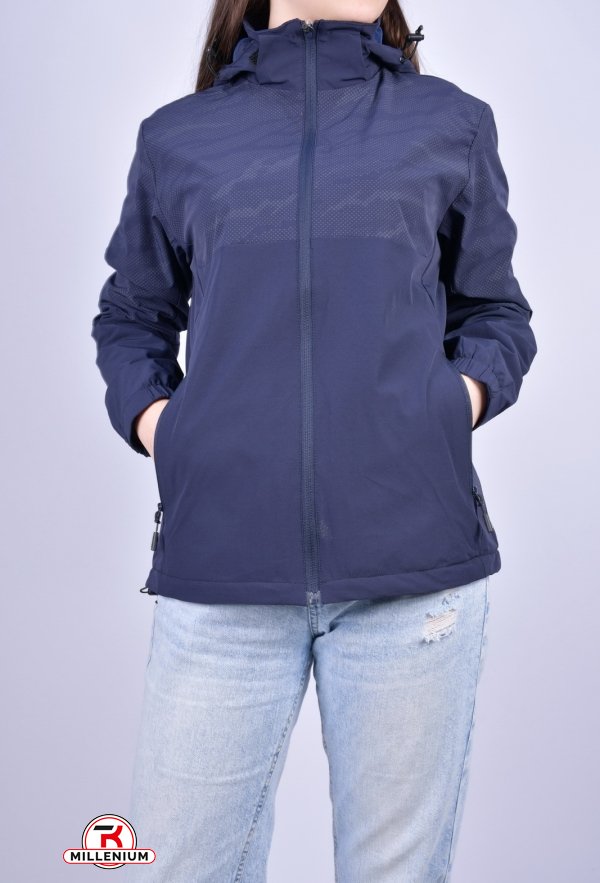 Куртка жіноча демісезонна (кол. т. синій) з плащової тканини (з велюром в середині) Розміри в наявності : 42, 44, 50 арт.87666