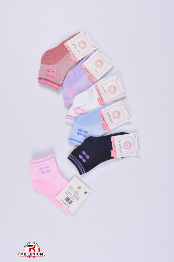 Шкарпетки для дівчинки розмір 21-26 (90% бавовна, 5% лайкра, 5% спандекс) "Корона" арт.C310