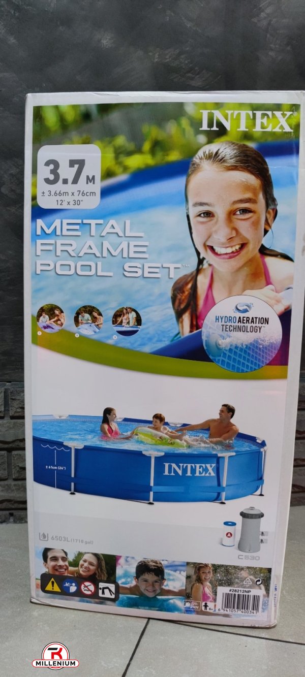 Бассейн каркасный Metal Frame Pool круглый с фильтром-насосом (размер 366/76см) 6+ лет арт.28212