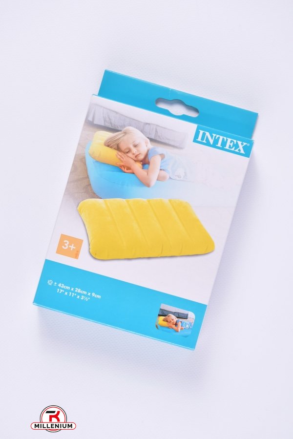 Подушка надувная велюровая INTEX размер 43/28/9см арт.68676