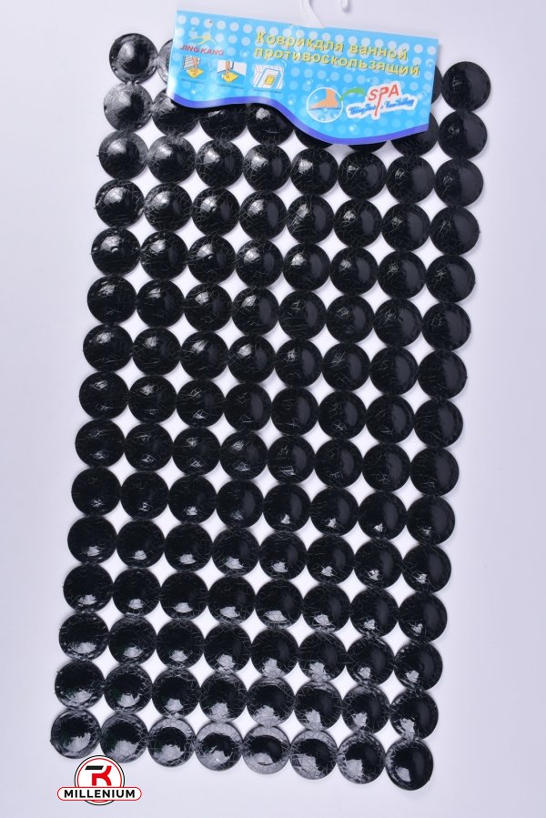 Коврик в ванную(цв.черный) силиконовый на присосках размер 70/36см арт.MF1610