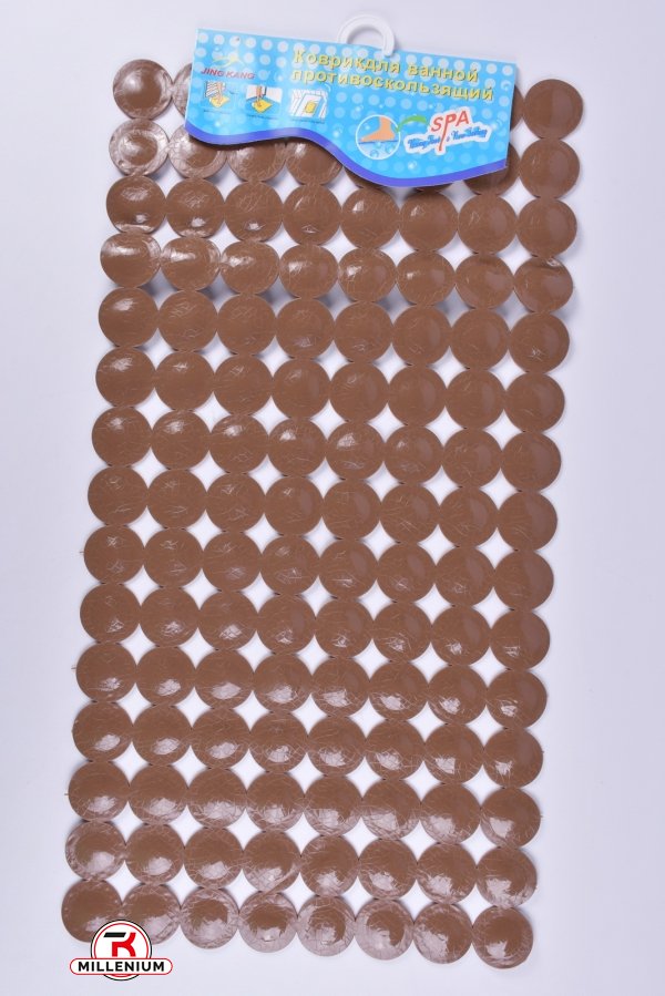 Килимок у ванну (кол. коричневий) силіконовий на присосках розмір 70/36см арт.MF1610