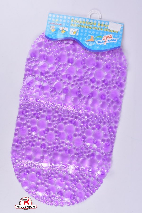 Коврик в ванную(цв.фиолетовый) силиконовый на присосках размер 65/34см арт.MF1604
