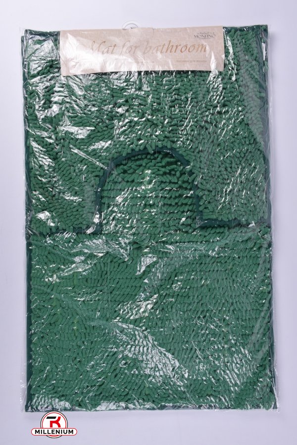 Килимок у ванну 2-ка (кол. т. зелений) "Локшина" (мікрофібра) розмір 50/80 см арт.MF5213