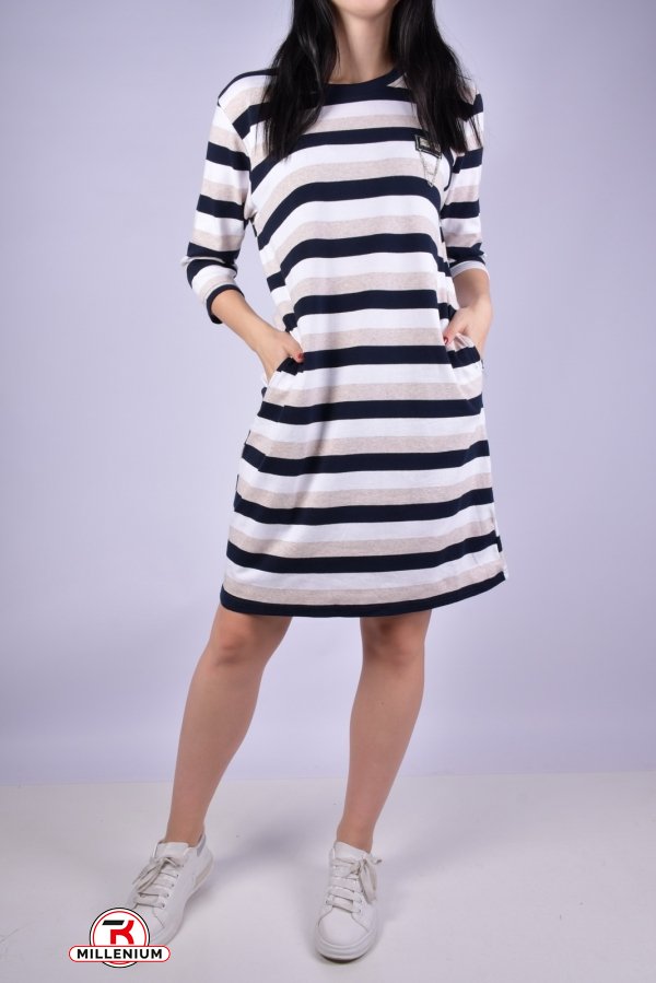 Сукня жіноча трикотажна (кол. т. синій/білий) Розміри в наявності : 46, 52 арт.2022-61
