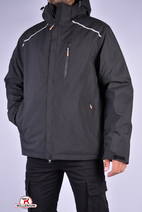 Куртка мужская из плащевки (цв.черный) с отстегивающийся подкладкой (кофта) Размеры в наличии : 44, 46 арт.W02055