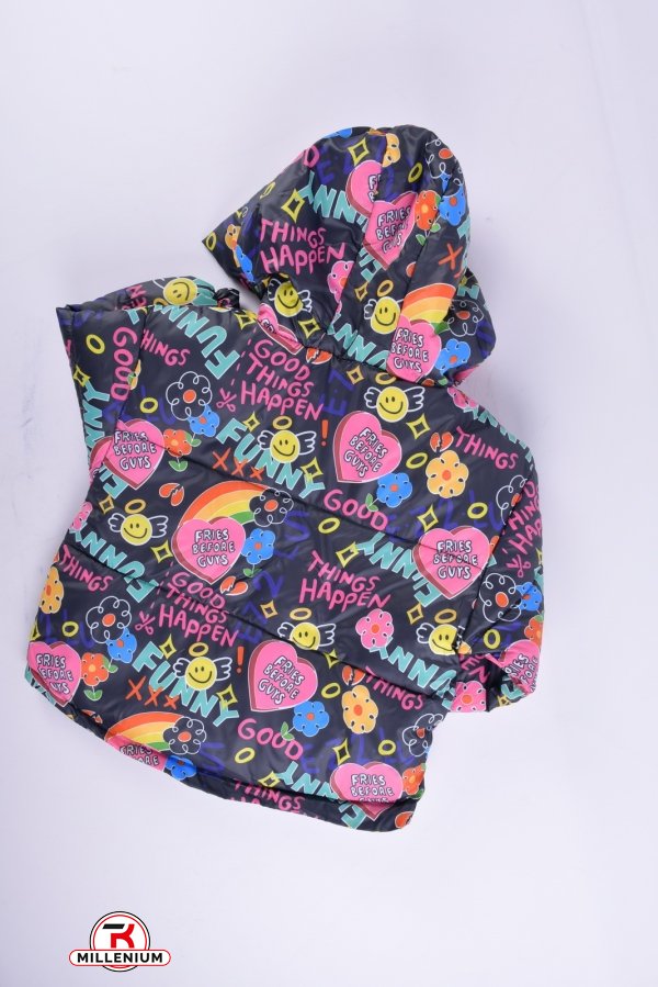 Куртка демісезонна для дівчинки (кол. т. синій) з плащової тканини. Зріст в наявності : 98, 104, 110 арт.FUNNY
