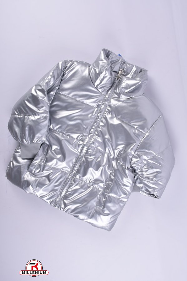 Куртка демісезонна (кол. срібло) для дівчинки болонева Зріст в наявності : 116, 122, 128 арт.03