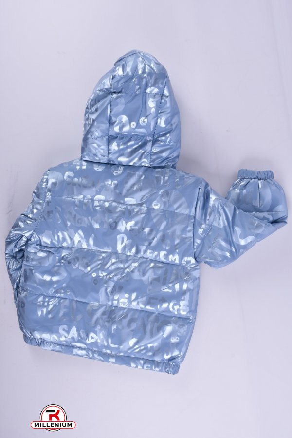 Куртка демісезонна (кол. блакитний) для дівчинки болонева Зріст в наявності : 98, 104, 116 арт.06