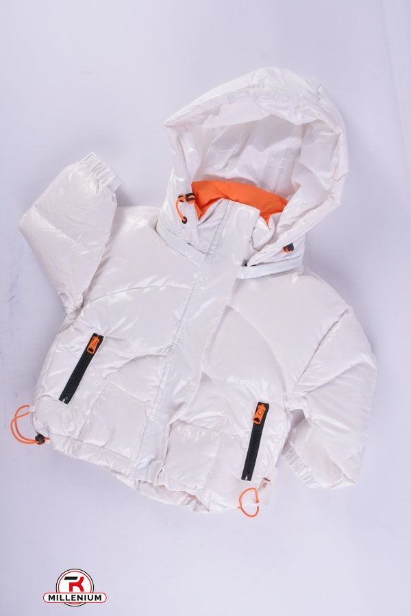 Куртка для девочки (цв.белый) болоневая демисезонная Рост в наличии : 122 арт.12415