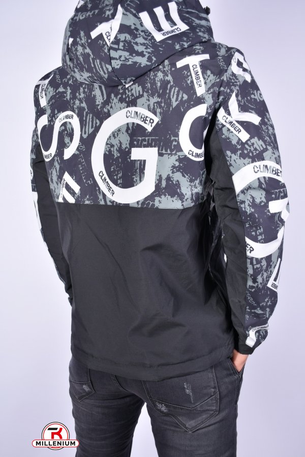 Куртка чоловіча (кол. чорний/хакі) демісезонна з плащової тканини "PANDA" Розмір в наявності : 46 арт.6808