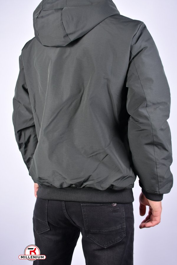 Куртка мужская демисезонная (цв.т.зеленый/черный) двух сторонняя Размер в наличии : 48 арт.EM2307