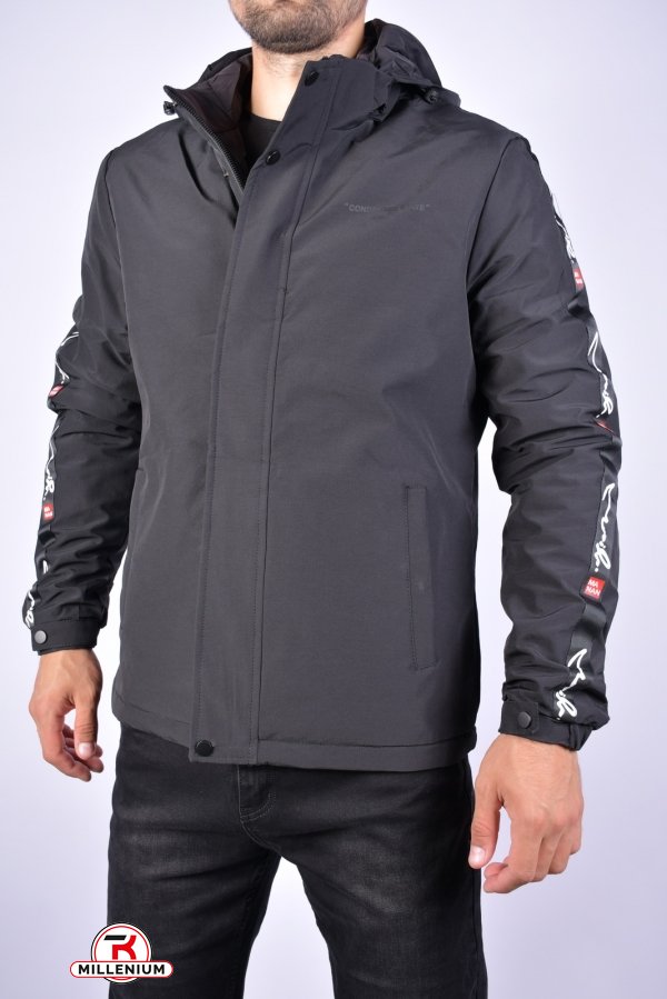 Куртка мужская демисезонная (цв.черный) двух сторонняя Размеры в наличии : 44, 46 арт.EM23078
