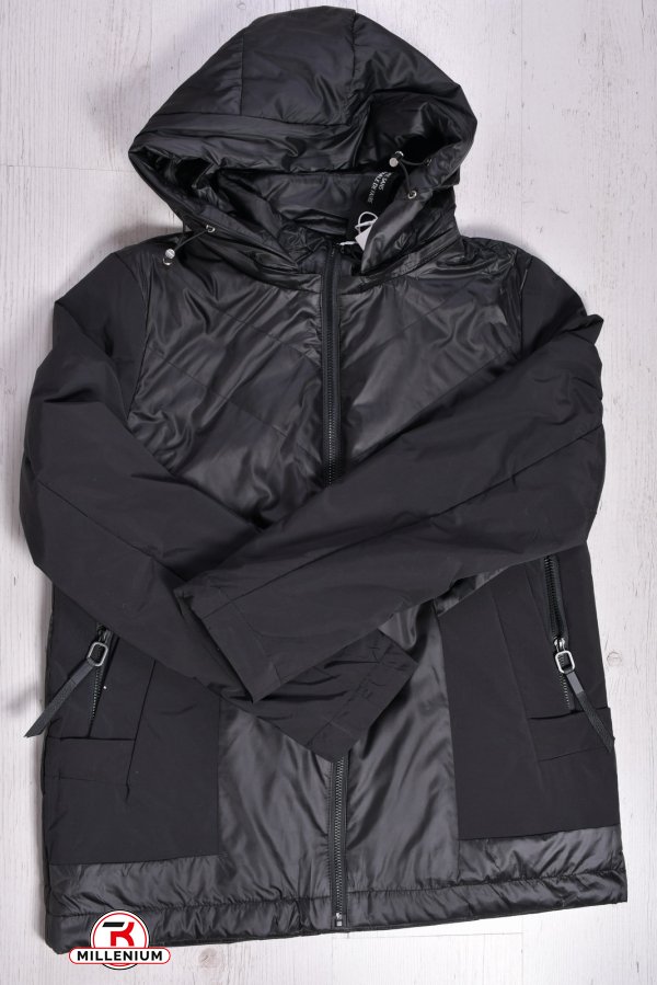 Куртка женская демисезонная (цв.чёрный) из плащёвки Размеры в наличии : 46, 48, 50, 52 арт.B3062