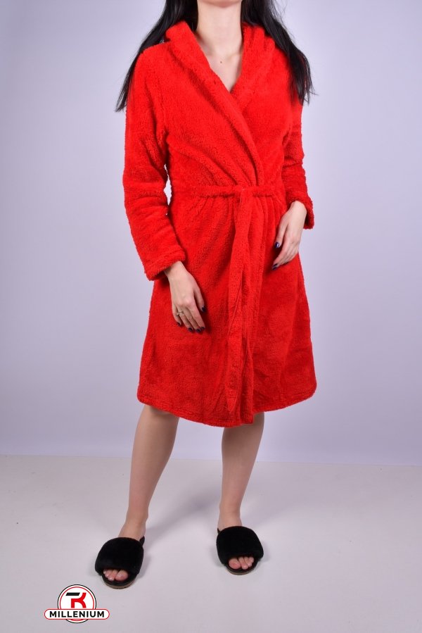 Халат жіночий (тканина WellSoft) кольор. червоний Розміри в наявності : 42, 44, 46, 48 арт.71063-A